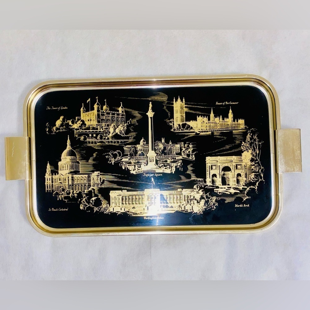 Elegant Gold and Black Decorative Tray. Made in England 🏴󠁧󠁢󠁥󠁮󠁧󠁿
